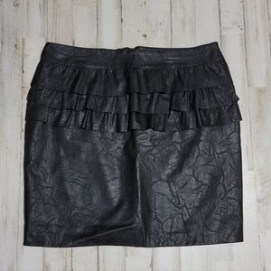 Faux Leather Ruffle Skirt